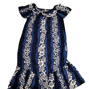 Floral Blue and White Dress